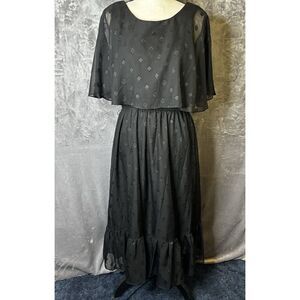 Danny & Nicole Black Flutter Sleeve Maxi Dress